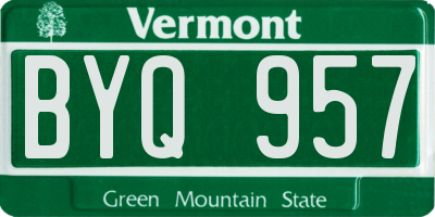 VT license plate BYQ957