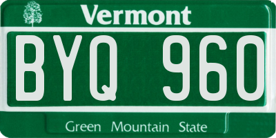 VT license plate BYQ960
