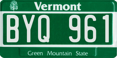 VT license plate BYQ961