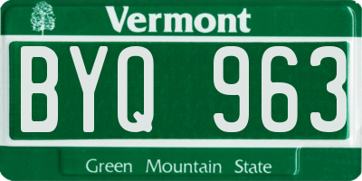 VT license plate BYQ963