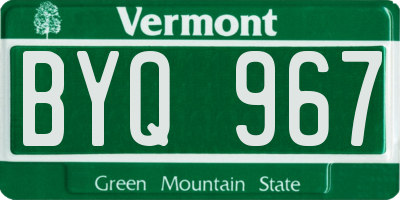 VT license plate BYQ967