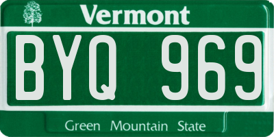 VT license plate BYQ969