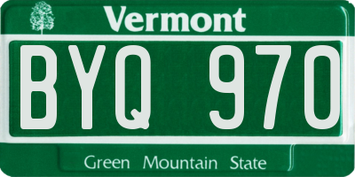VT license plate BYQ970
