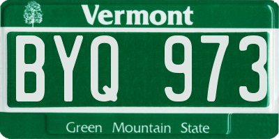 VT license plate BYQ973