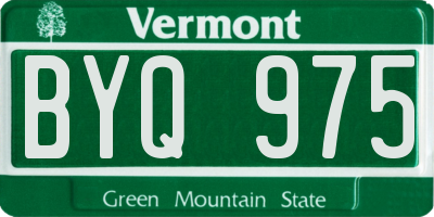 VT license plate BYQ975