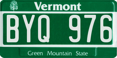 VT license plate BYQ976