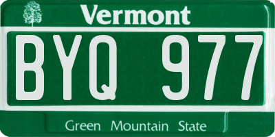 VT license plate BYQ977