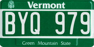 VT license plate BYQ979