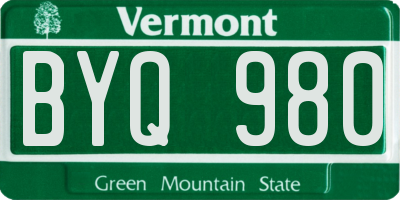 VT license plate BYQ980