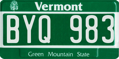 VT license plate BYQ983