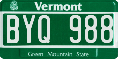 VT license plate BYQ988