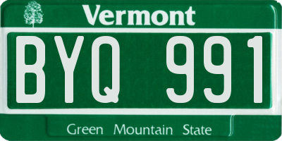 VT license plate BYQ991