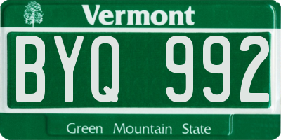 VT license plate BYQ992