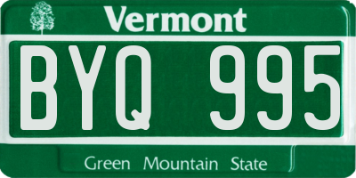 VT license plate BYQ995