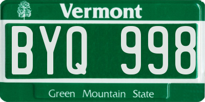 VT license plate BYQ998