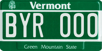 VT license plate BYR000