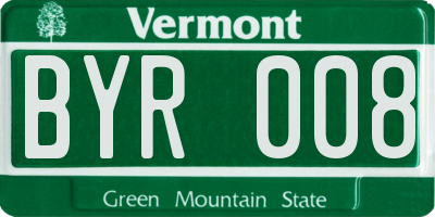 VT license plate BYR008