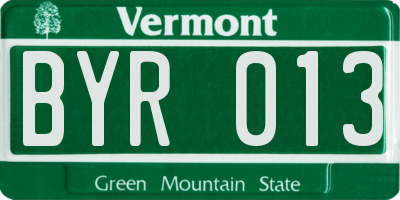 VT license plate BYR013