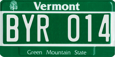 VT license plate BYR014