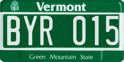 VT license plate BYR015