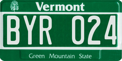 VT license plate BYR024