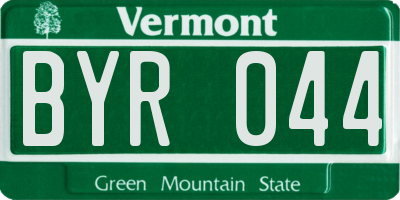 VT license plate BYR044