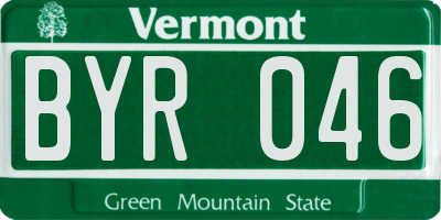 VT license plate BYR046