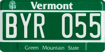 VT license plate BYR055