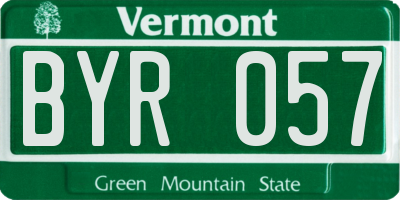 VT license plate BYR057