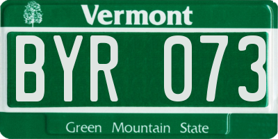 VT license plate BYR073