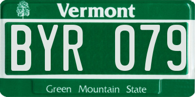 VT license plate BYR079
