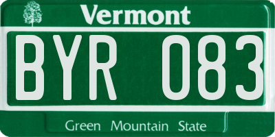 VT license plate BYR083