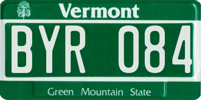 VT license plate BYR084