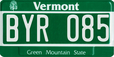 VT license plate BYR085