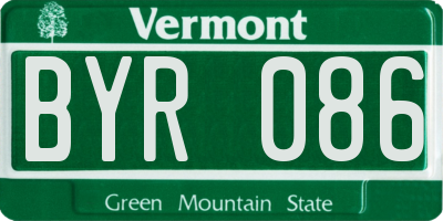 VT license plate BYR086
