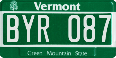 VT license plate BYR087