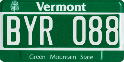VT license plate BYR088