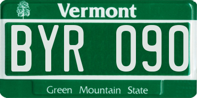 VT license plate BYR090