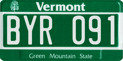 VT license plate BYR091