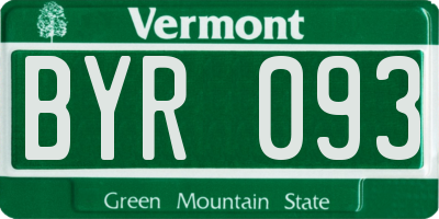 VT license plate BYR093