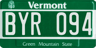 VT license plate BYR094