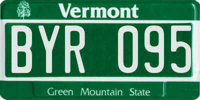 VT license plate BYR095