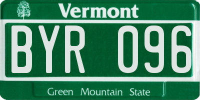 VT license plate BYR096
