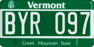 VT license plate BYR097