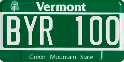 VT license plate BYR100