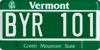 VT license plate BYR101