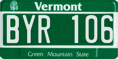 VT license plate BYR106