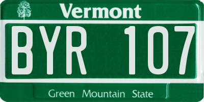 VT license plate BYR107
