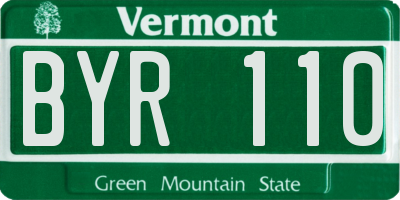VT license plate BYR110