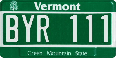 VT license plate BYR111